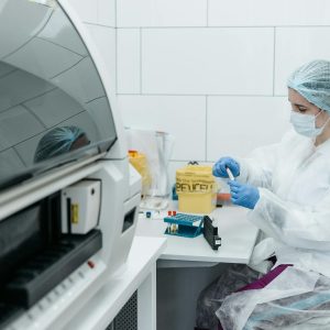 Medical Professional holding Test Tube Sample