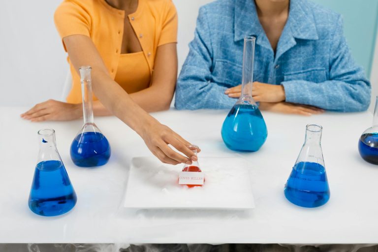 Person Holding an Erlenmeyer Flask