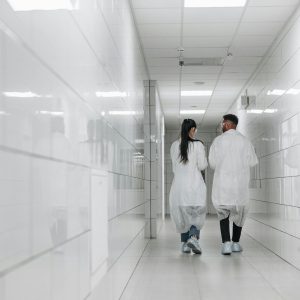 Scientists Walking in the Hallway
