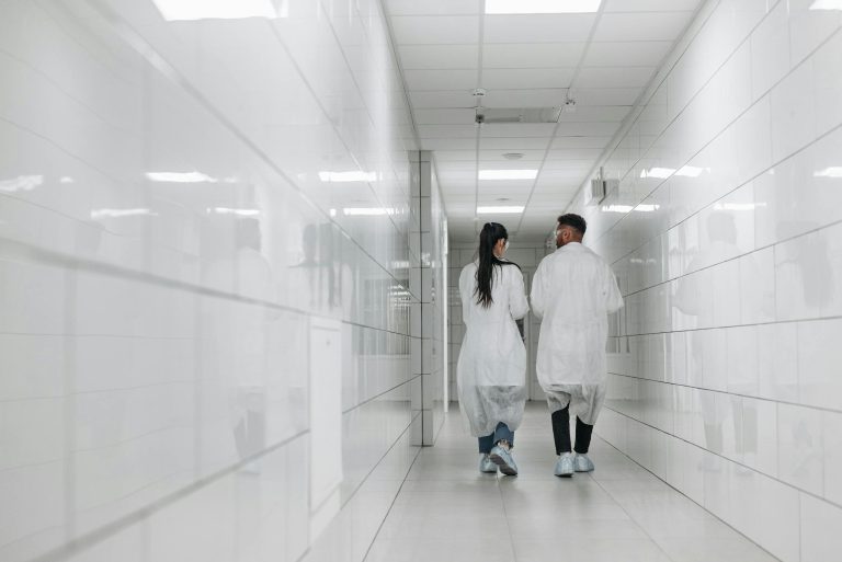 Scientists Walking in the Hallway